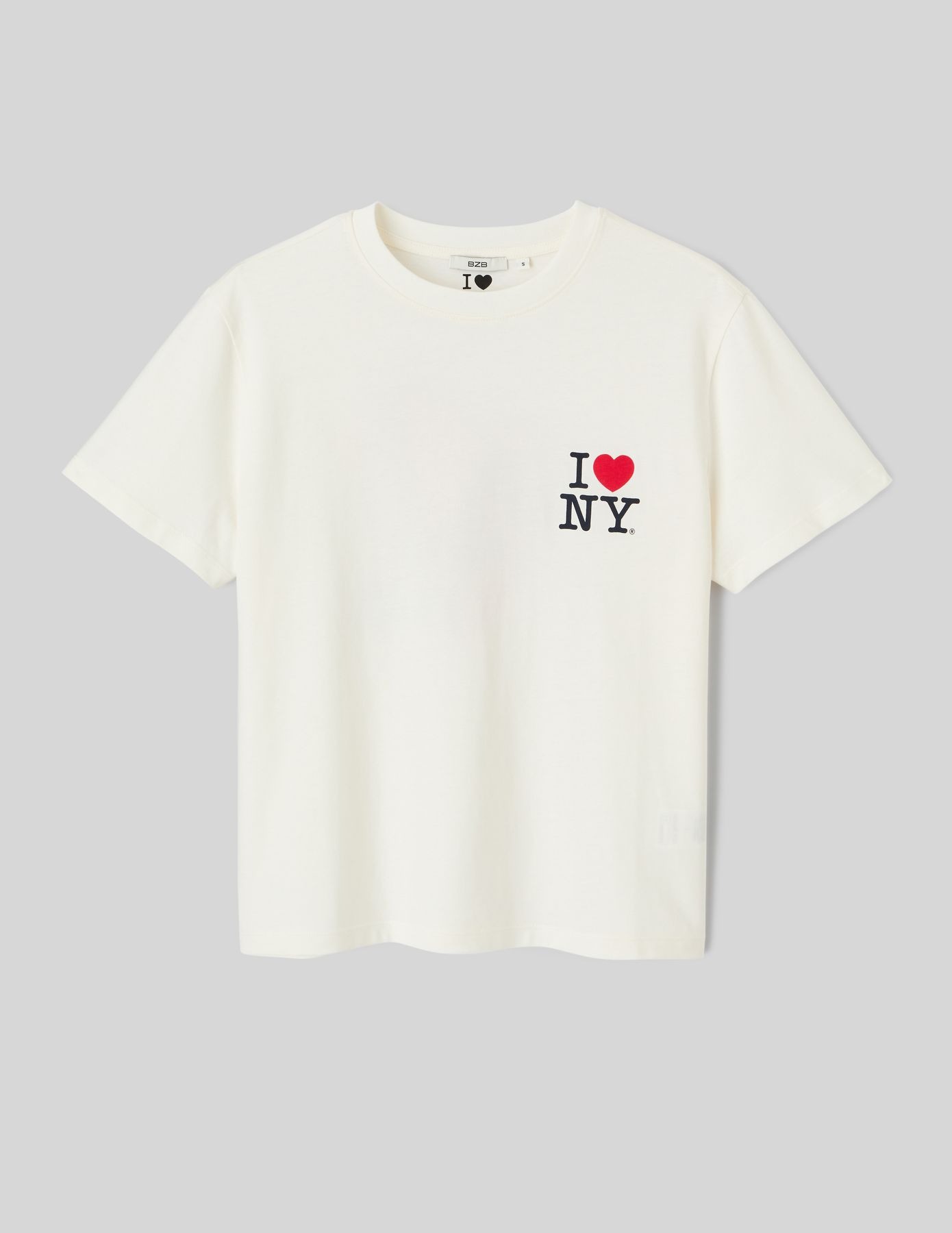 T-shirt blanc avec logo iconique I love NY brodé discret style chic