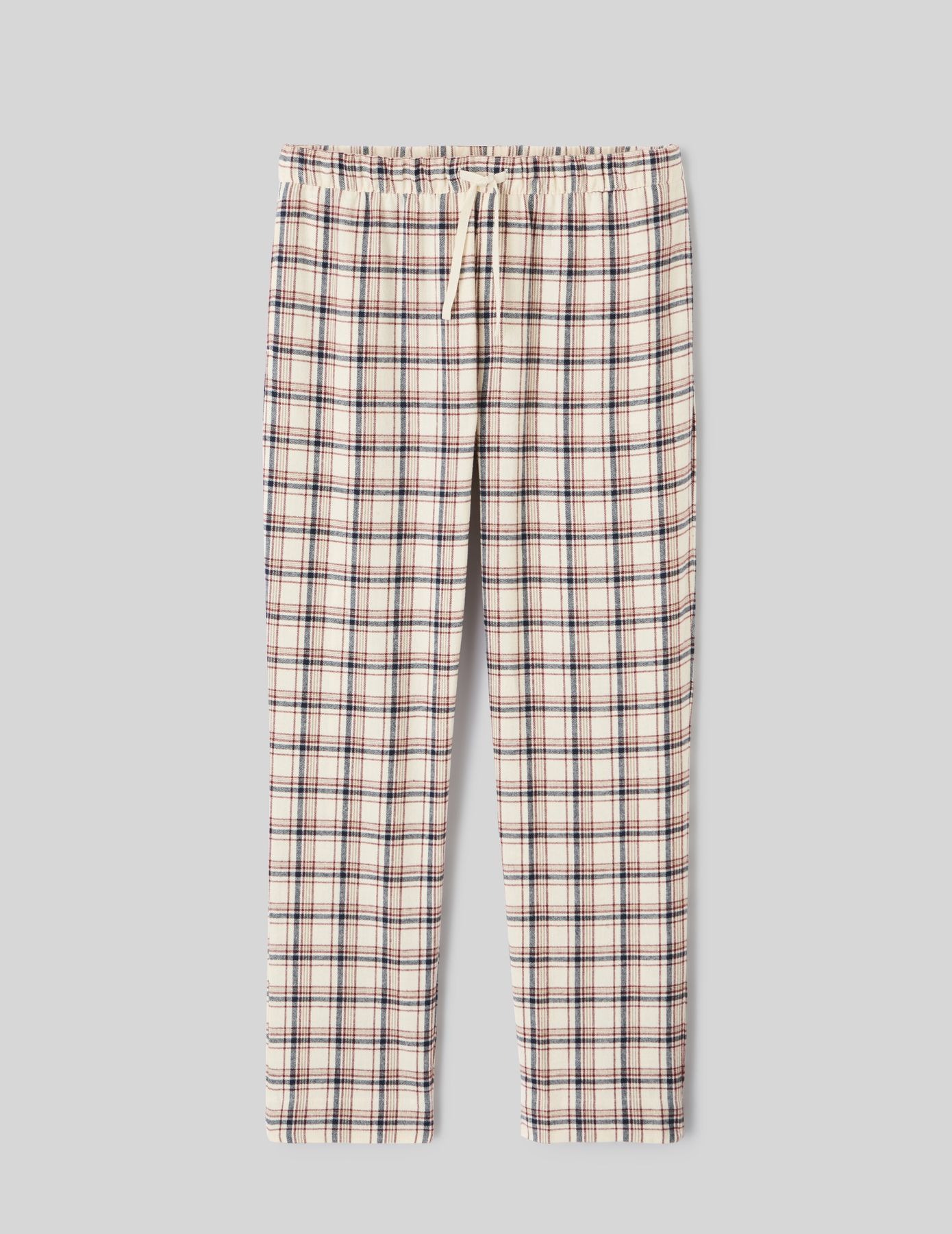 Pantalon à carreaux écossais beige polyvalent style preppy et décontracté