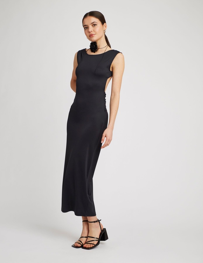 Robe maxi marron rouille à bretelles fines avec imprimé floral bohème