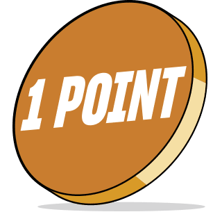 1€ = 1 point