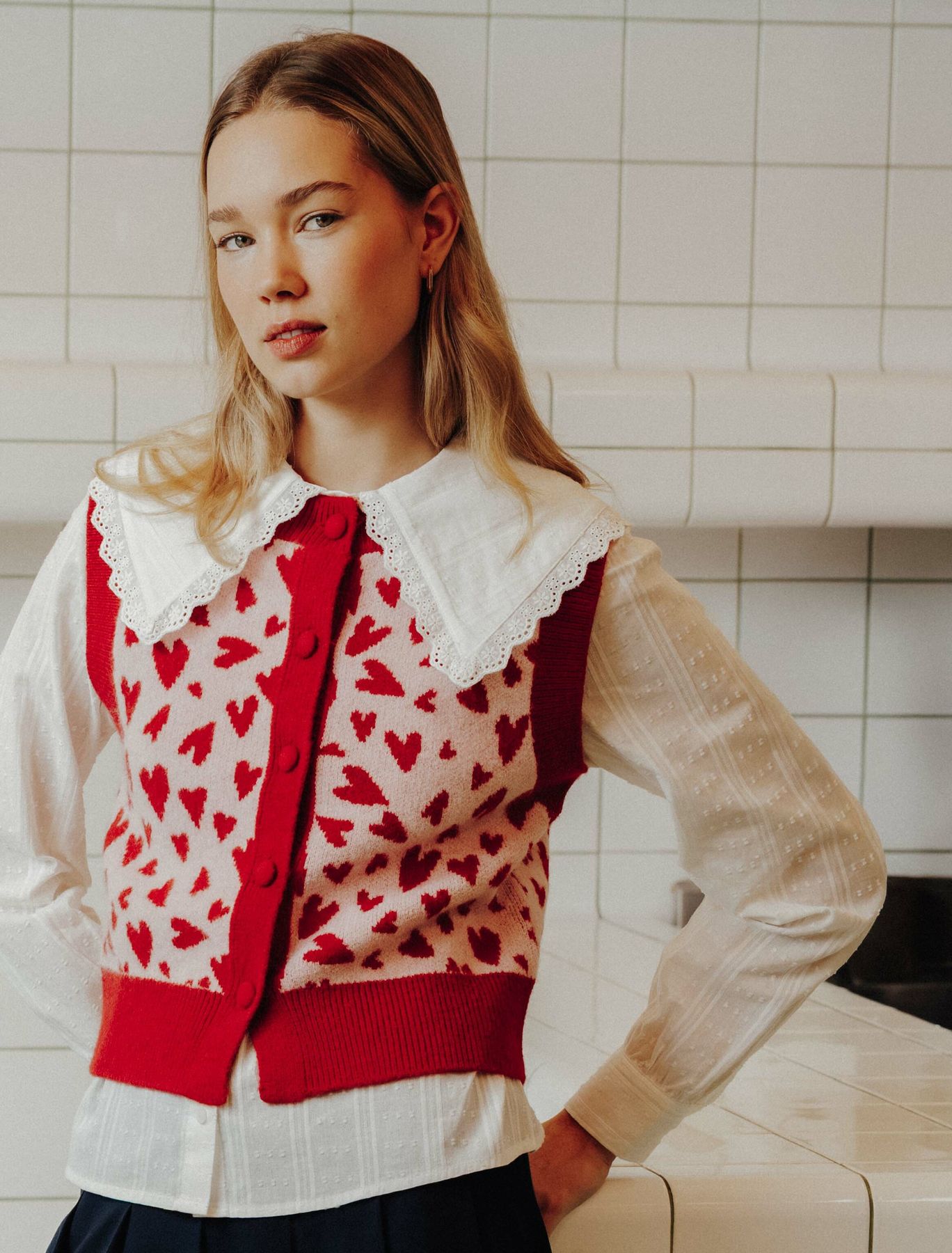 Ensemble "Pull c&oelig;ur et col claudine"