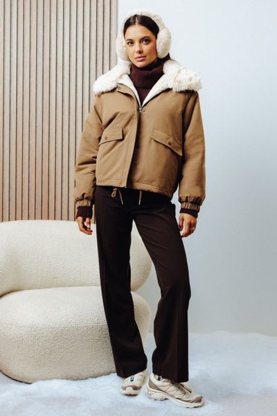 Ensemble Manteaux col duveteux et Pantalon velours