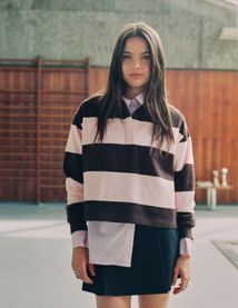 Ensemble "Polo ray&eacute; & Jupe ceintur&eacute;e"