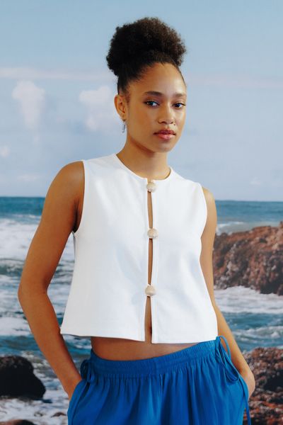 Ensemble "Top & Pantalon Bleu"