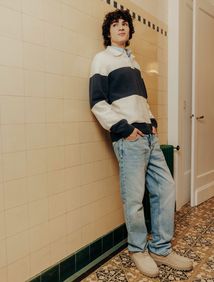 Ensemble "Pull &agrave; rayures et Jean"