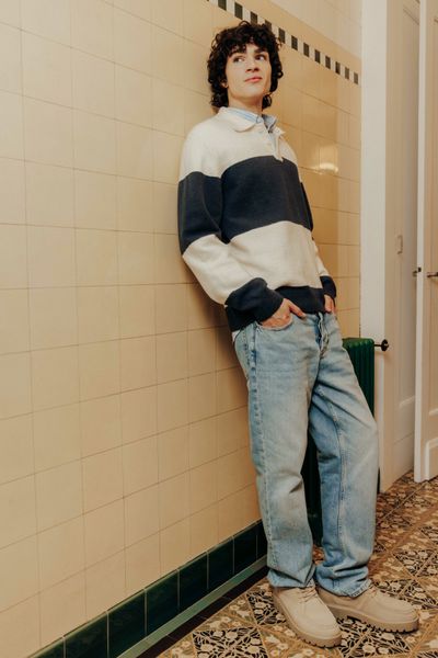 Ensemble "Pull &agrave; rayures et Jean"