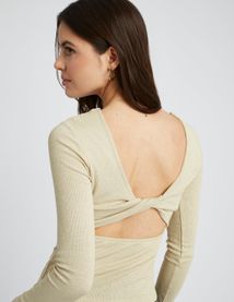 T-shirt dos nu pailleté