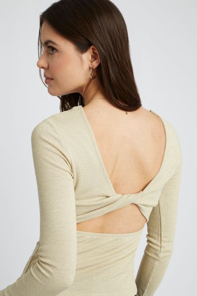 T-shirt dos nu pailleté