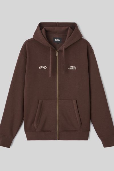 Sweat zippé imprimé devant/dos