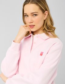 Sweat brod&eacute; &agrave; col polo