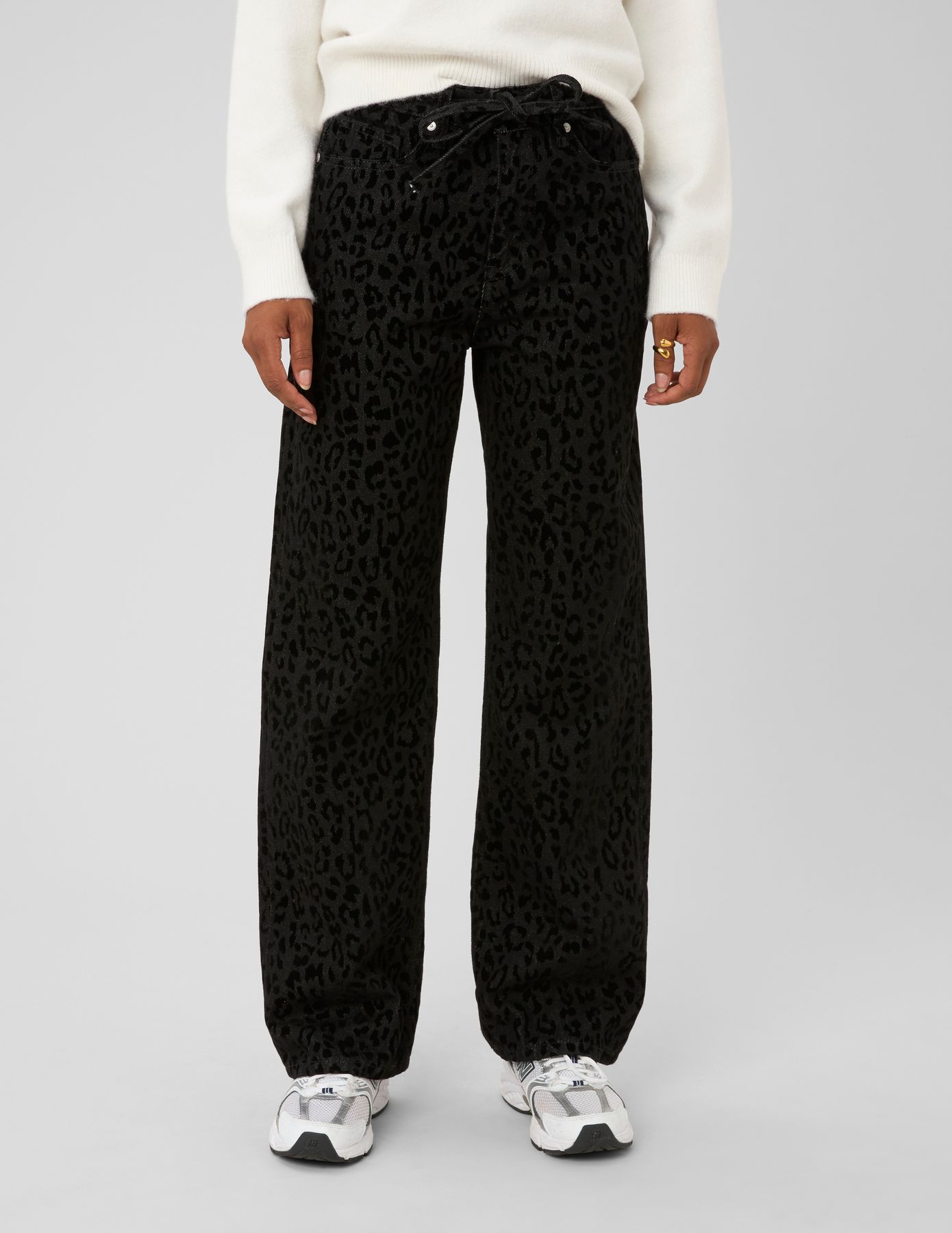 Pantalon imprim&eacute; coupe droite