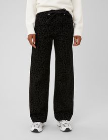 Pantalon imprim&eacute; coupe droite