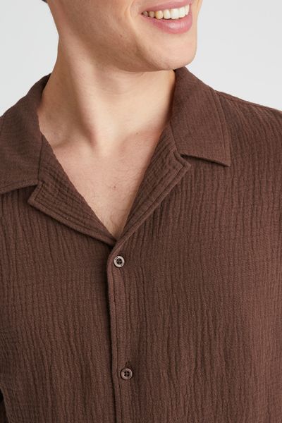 Chemise manches courtes gaze de coton