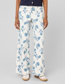 Jean imprim&eacute; fleurs