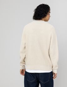 Pull col rond matière fantaisie