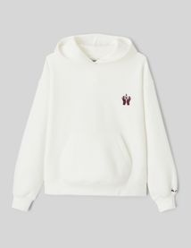 Sweat col capuche broderie poitrine