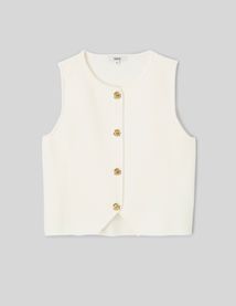 Top sans manches boutonn&eacute;