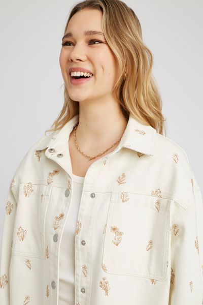 Veste en jean brodée