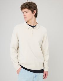 Pull chenille col polo