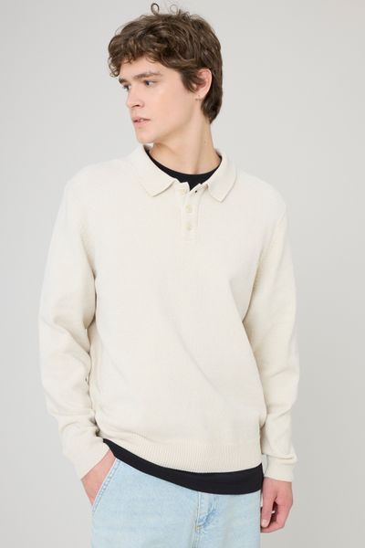 Pull chenille col polo