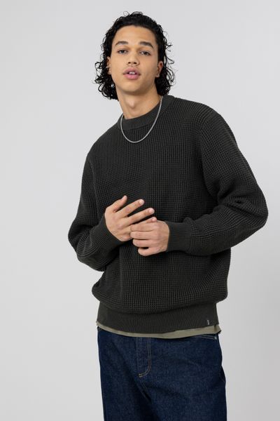 Pull col rond matière fantaisie