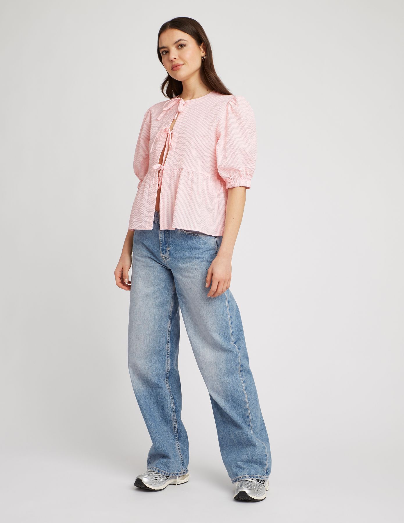 Chemise rayée à nœuds