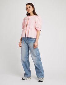 Chemise rayée à nœuds