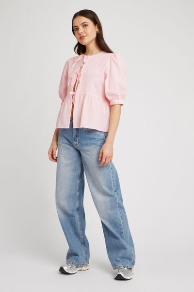 Chemise rayée à nœuds
