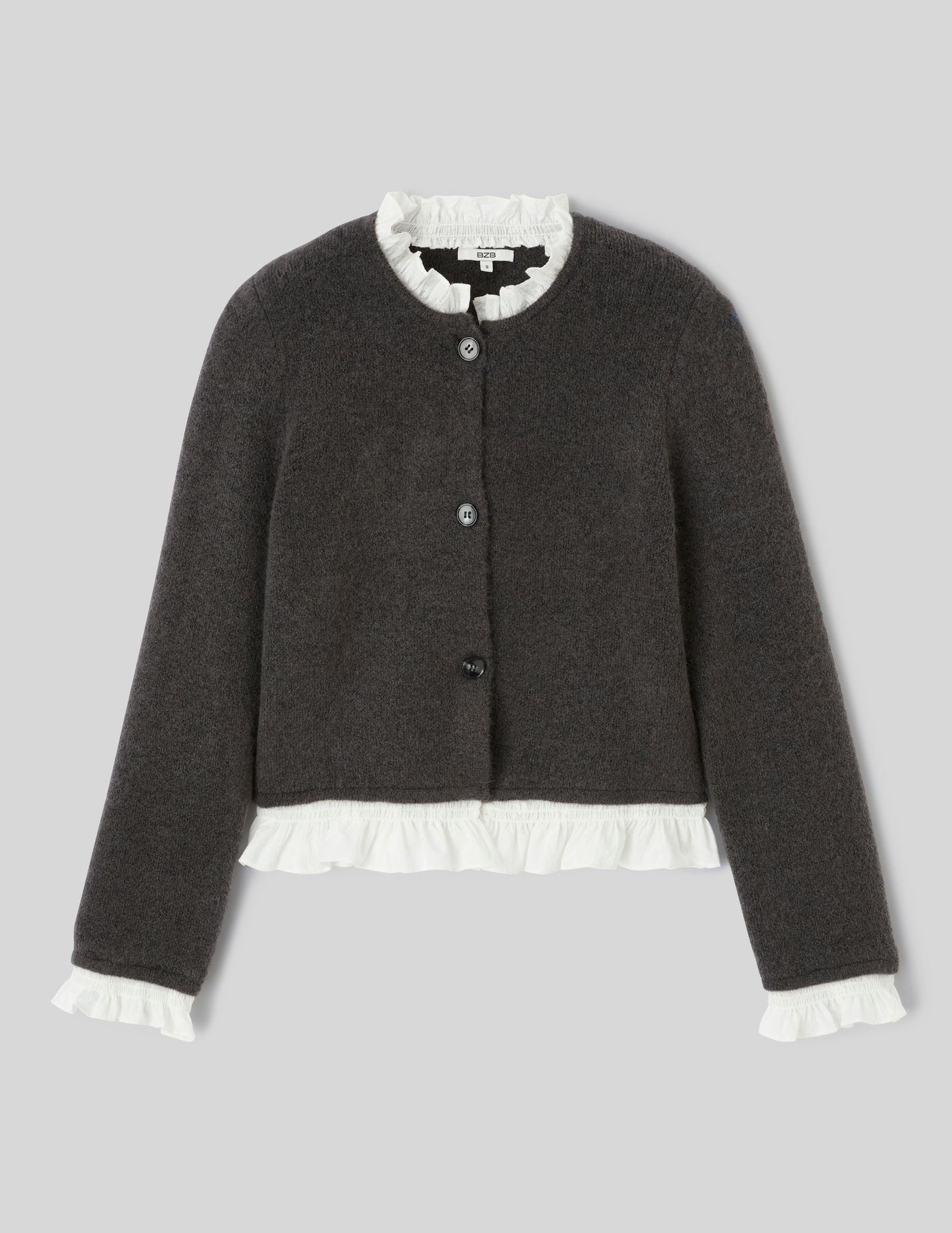 Gilet boutonn&eacute; &agrave; volants