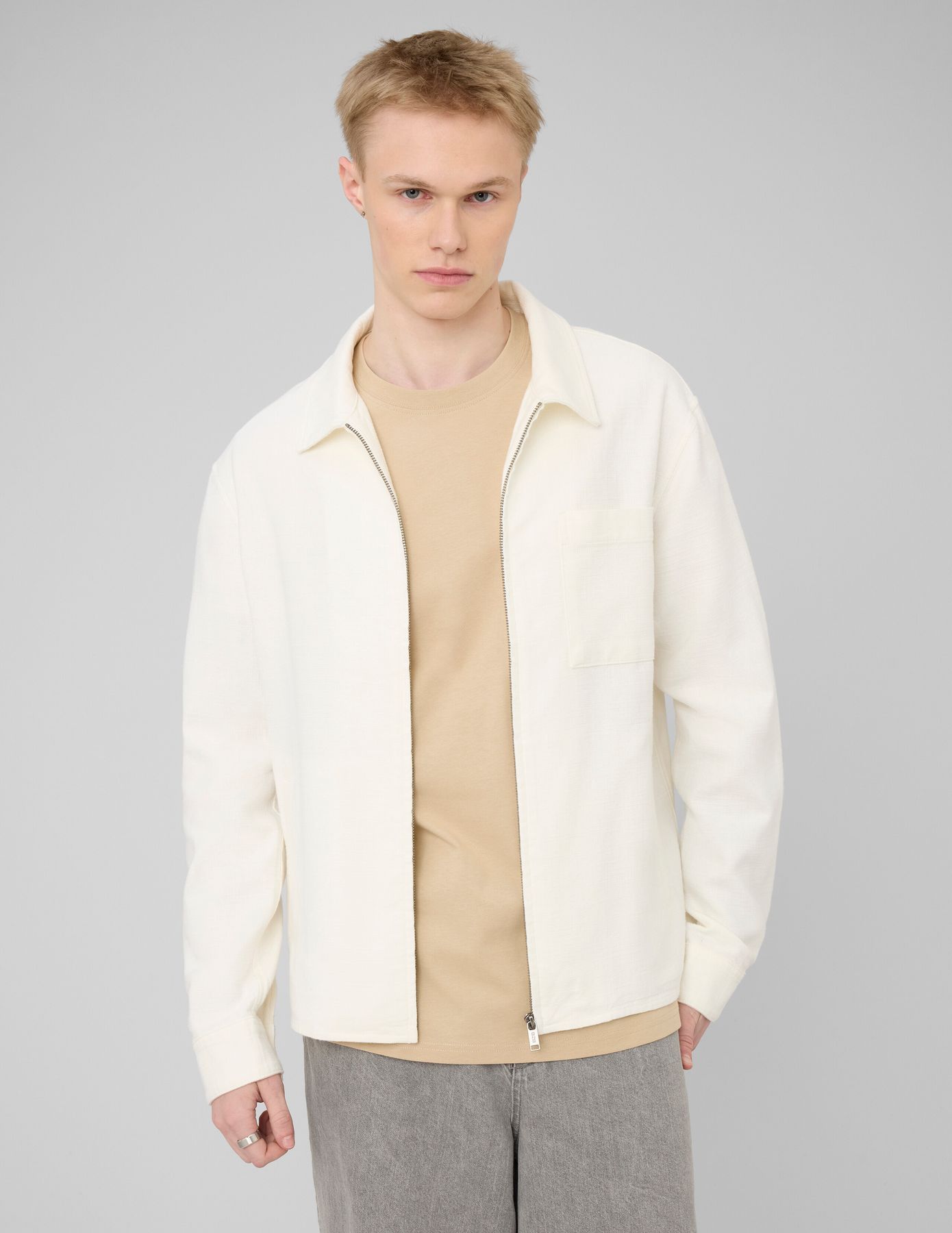 Veste zipp&eacute;e textur&eacute;e