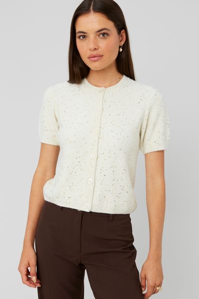 Gilet manches courtes à sequins