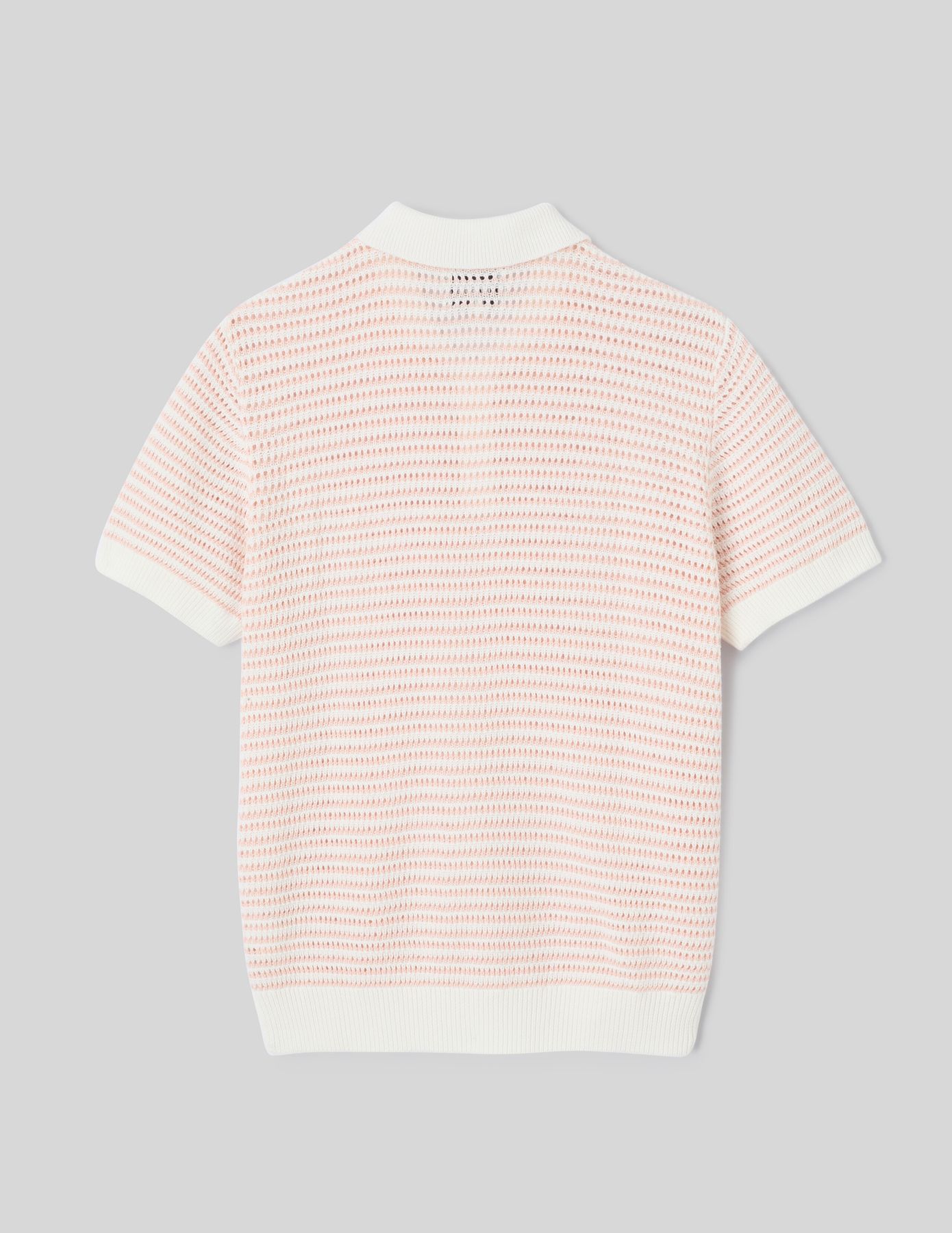 Polo en maille ajour&eacute;e ray&eacute;e