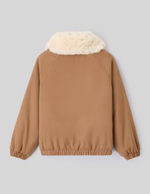 Blouson col matière duveteuse