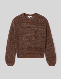 Pull en crochet avec fil pailleté