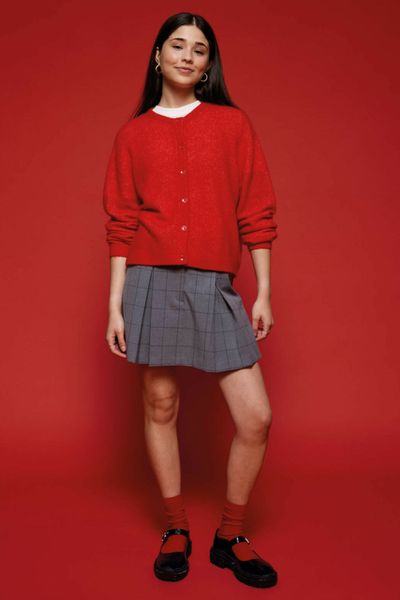 Jupe short plissée à carreaux