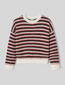 Pull jacquard fantaisie