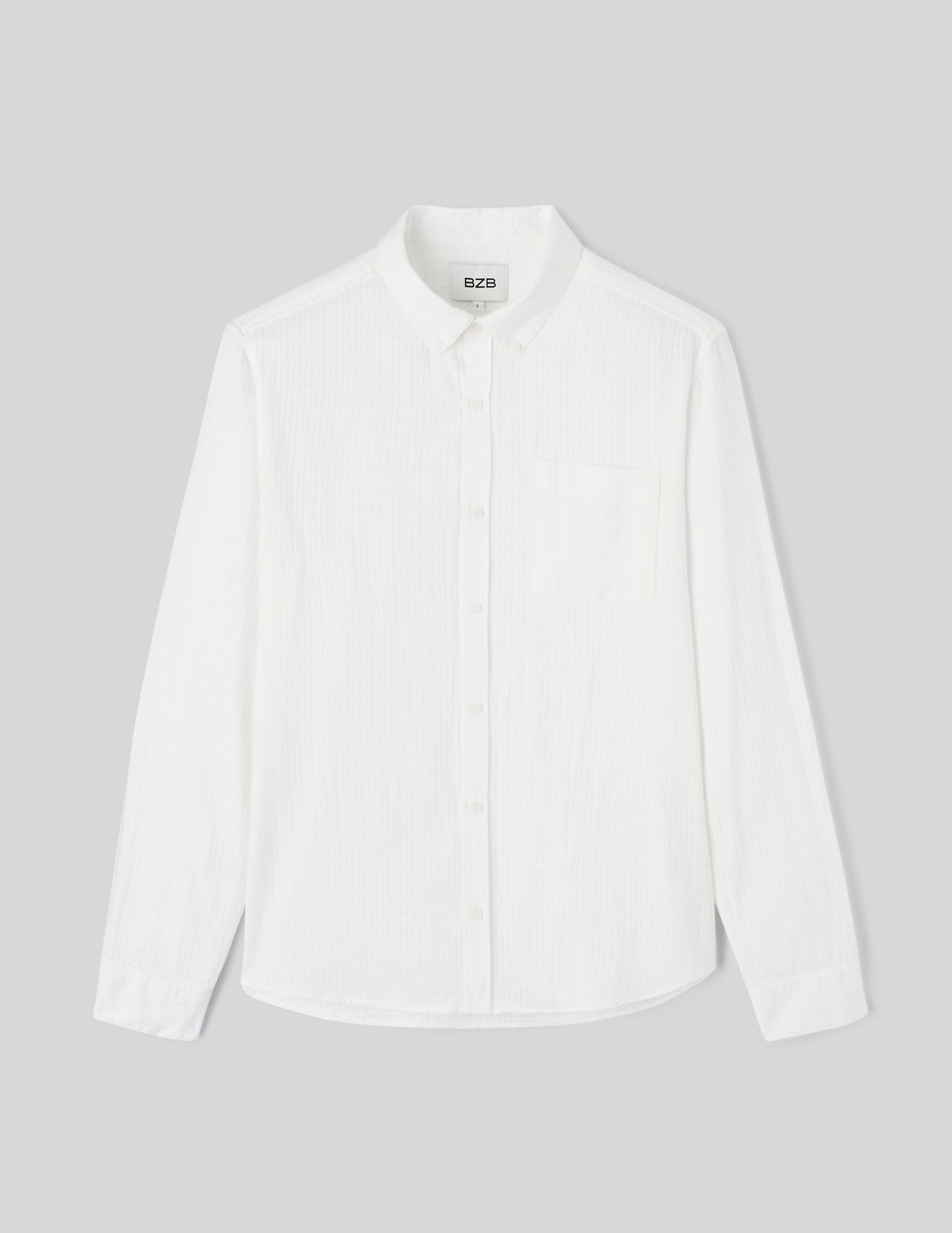 Chemise textur&eacute;e unie droite