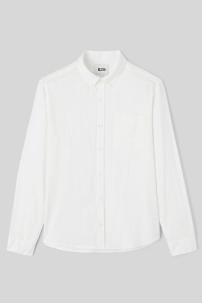 Chemise textur&eacute;e unie droite