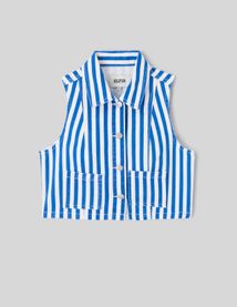 Veste sans manche ray&eacute;e