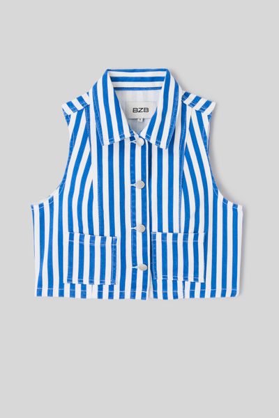 Veste sans manche ray&eacute;e