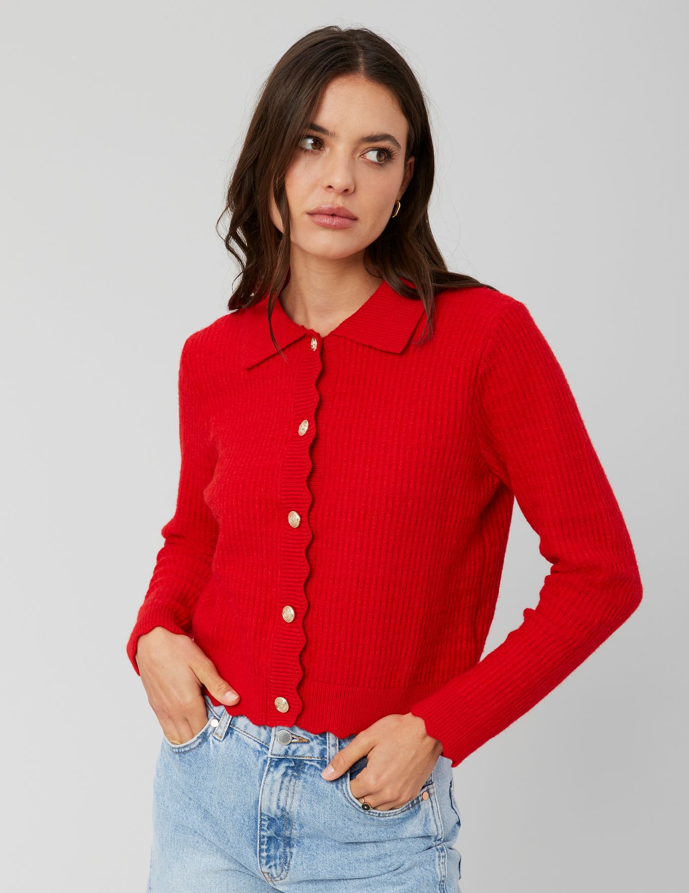 Gilet col polo boutonn&eacute;