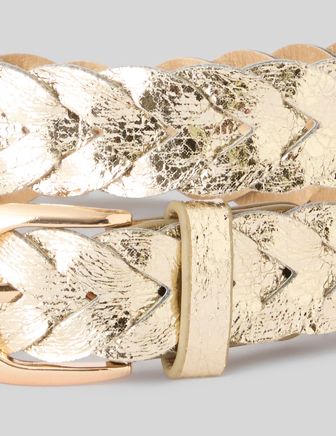 Ceinture tress&eacute;e m&eacute;tallis&eacute;e