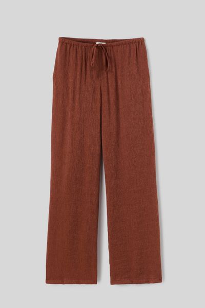 Pantalon satin plissé