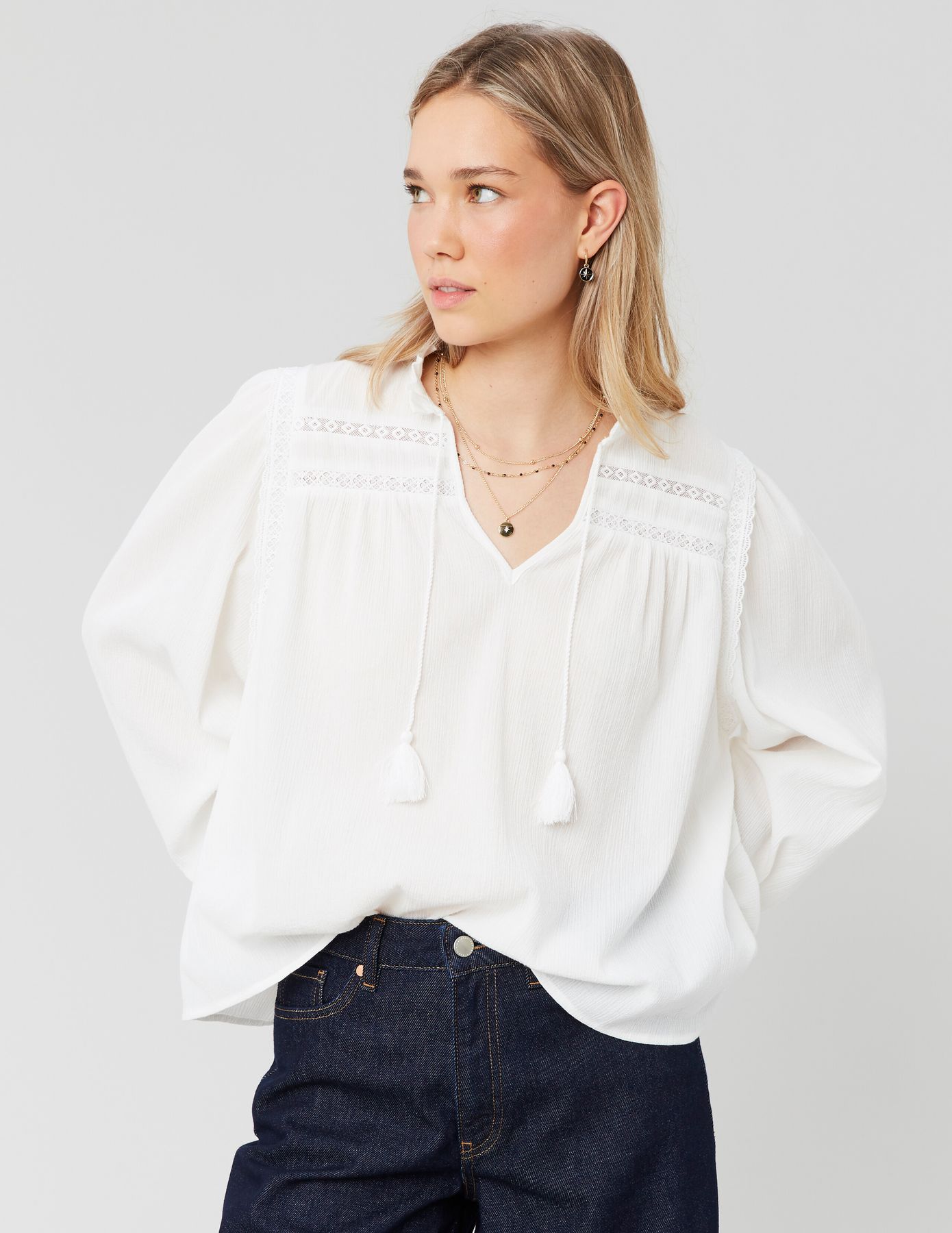 Blouse fluide en crépon