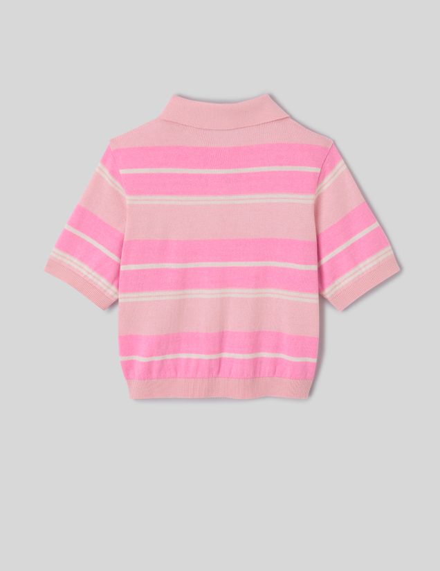 Polo ray&eacute; en maille