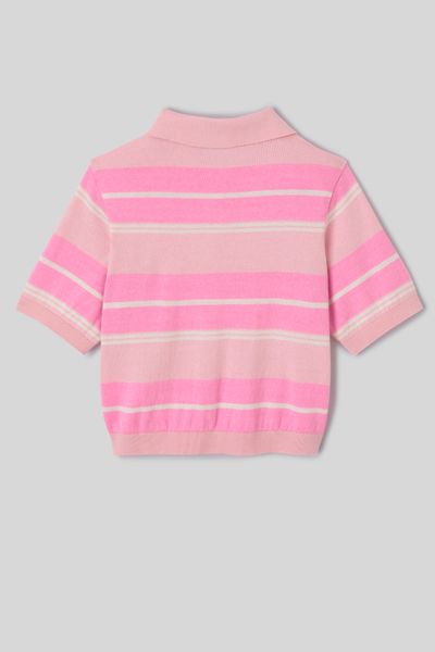 Polo ray&eacute; en maille