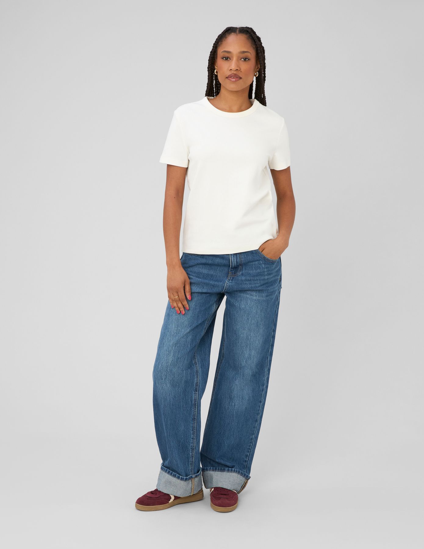 Jean baggy &agrave; revers