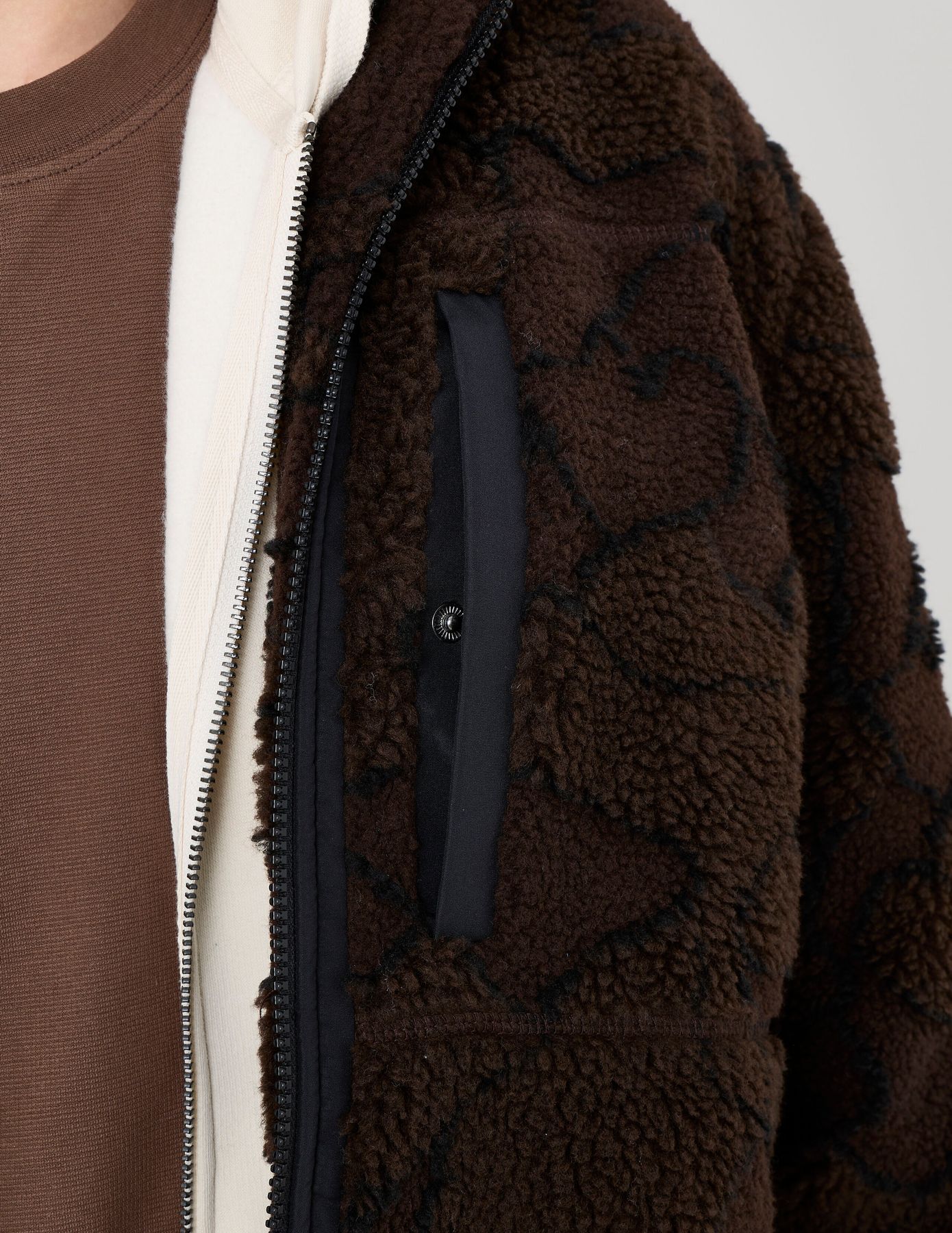 Blouson zippé sherpa imprimé
