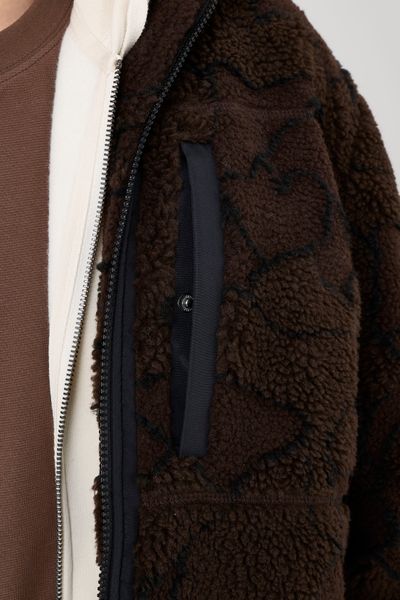 Blouson zippé sherpa imprimé