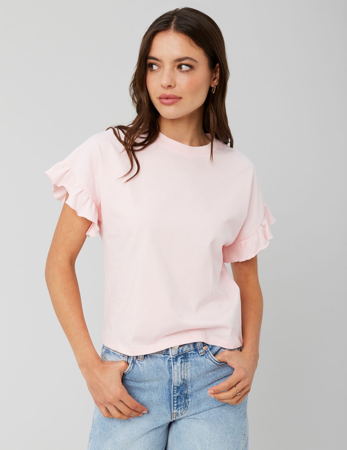 T-shirt manches courtes à volants